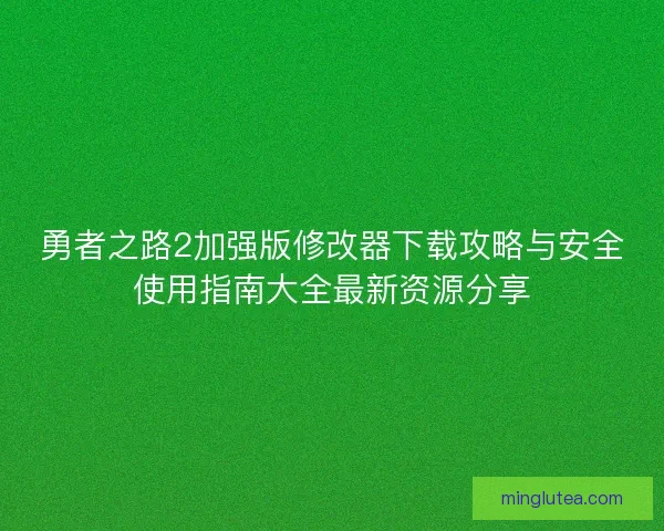 勇者之路2加强版修改器下载攻略与安全使用指南大全最新资源分享