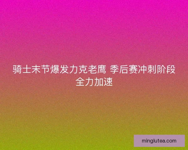 骑士末节爆发力克老鹰 季后赛冲刺阶段全力加速