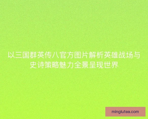 以三国群英传八官方图片解析英雄战场与史诗策略魅力全景呈现世界