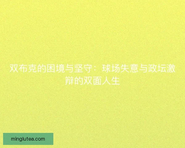 双布克的困境与坚守：球场失意与政坛激辩的双面人生