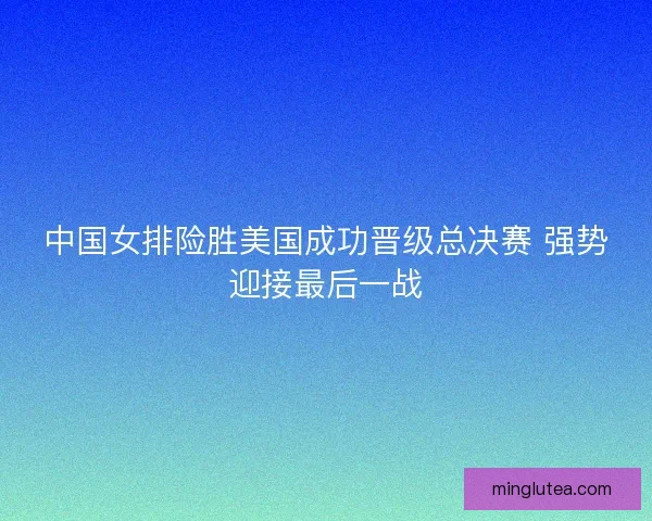 中国女排险胜美国成功晋级总决赛 强势迎接最后一战