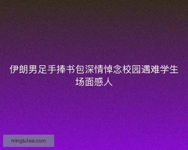 伊朗男足手捧书包深情悼念校园遇难学生场面感人
