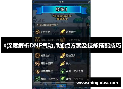 《深度解析DNF气功师加点方案及技能搭配技巧》